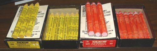 VINTAGE DIXON LUMBER CRAYON ESTATE LOT OF (18)! (9) RED (9) YELLOW ORIGINAL BOX!