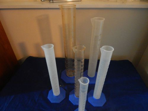 Lot of 6 Nalgene Graduated Cylinder 100,250,500,1000 ml