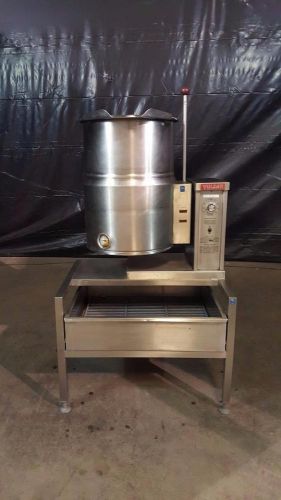 Vulcan-Hart VEC-12 Tilt 12 Gallon Steam Kettle on Stand w/ Pull Out Drawer