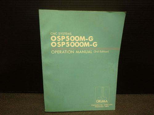 Okuma operation manual_osp500m-g/ osp5000m-g_2795-e-r3 for sale