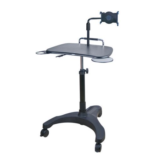 Sit/Stand Mobile Laptop Workstation w/Tablet Holder