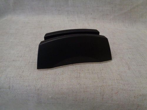 Black desktop counter sign or business card holder brass trim classy look