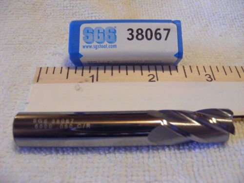 SGS #38067 SER 1 * 1/2 .060 CORNER RADIUS ENDMILL **NEW IN PACKAGE** 1 PC