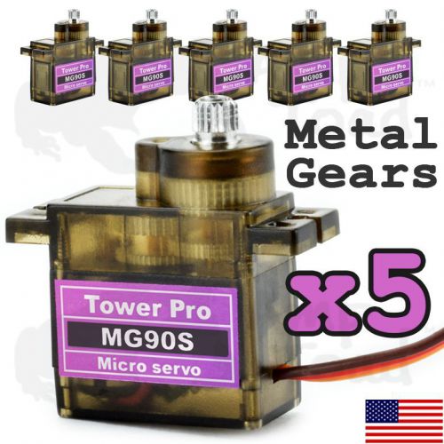 5 x TowerPro MG90S Hobby Servo Kits with Metal Gears