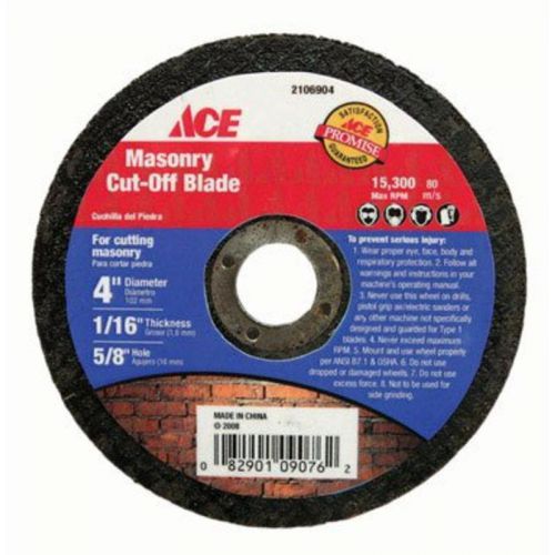 4&#034; Masonry And Concrete Cut-Off Blade Ace Cutoff Wheels 2106904 082901090762