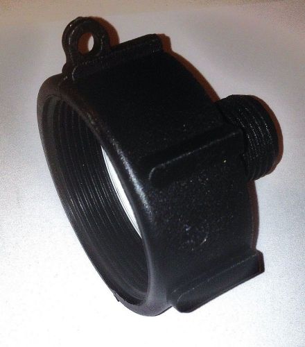 275 330 g ibc tote tank food grade drain adapter 2&#034; fine 2&#034; npt x garden hose3/4 for sale