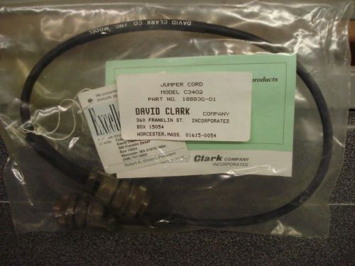 David Clark Remote Jumper Cord 2ft C3402 - NEW