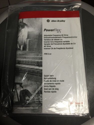 ALLEN BRADLEY POWERFLEX 4 &amp; 40 FRN 2.XX QUICK START MANUAL 7 Language With CD