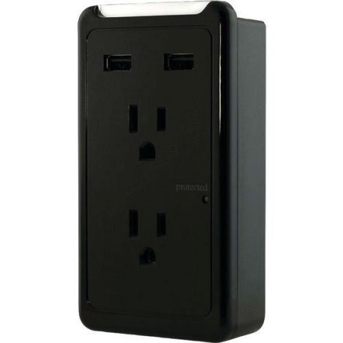 Ge 13460 wall tap &amp; eye indicator 2 usb ports/2 outlets for sale