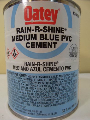 Oatey 30894 pvc rain-r-shine cement, blue, 32-ounce new for sale