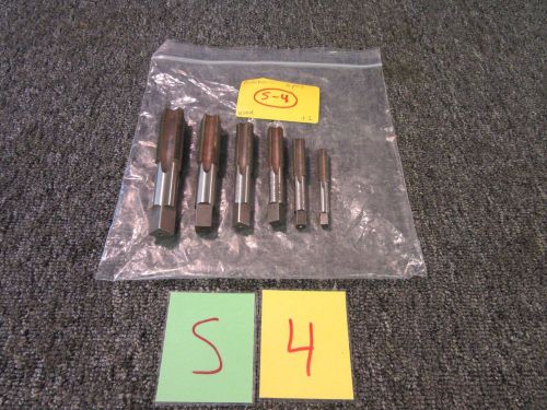 6 PC BRUBAKER TAP MACHINE METAL SCREW THREAD GH3 GH4 1&#034; 7/16&#034; SAE USED