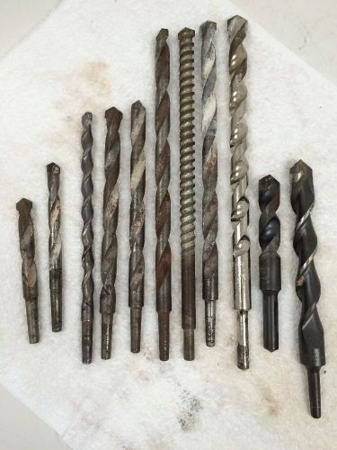 LOT of  11  &#034;A&#034;-TAPER MASONARY DRILL BITS JORAN/VARIOUS Brands/Sizes