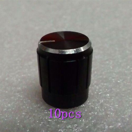 10pcs 15*17mm black volume control rotary knobs knurled shaft potentiometer for sale