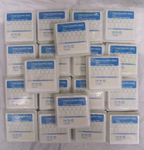 20 Packs CHASE Scientific Glass Plain  MICROSCOPE SLIDES Cat. No. 420 3x1&#034; *