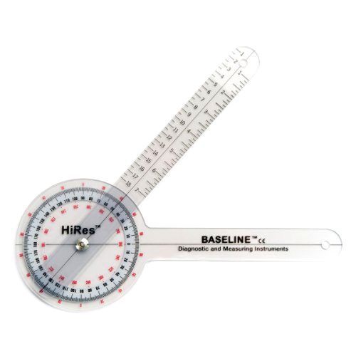 New Baseline Plastic HiRes 360 Degree ISOM Goniometer, 6 Length Free Shipping