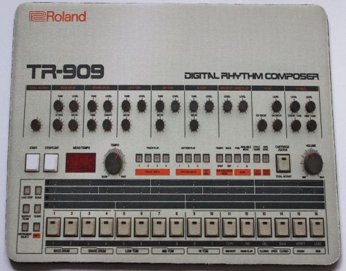 Anti slip printed Vintage Roland TR-909 TR 909 Rhythm composer Mouse pad