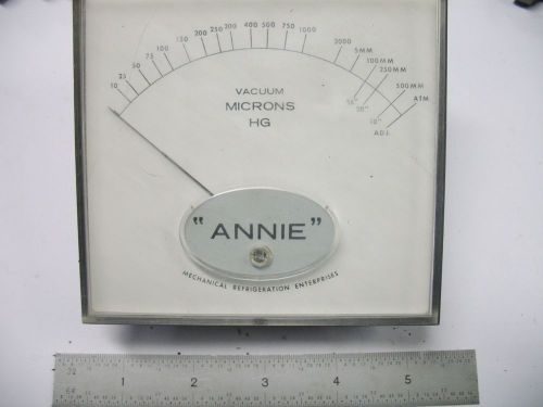 Mechanical Refrigeration Enterprises  &#034;ANNIE&#034; VACUUM GAUGE  PANEL MOUNT