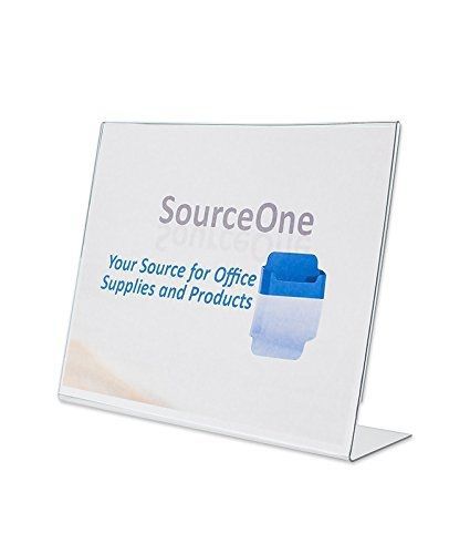 SourceOne Source One Large Sign Holder 14 x 11 Slant Back Landscape Clear