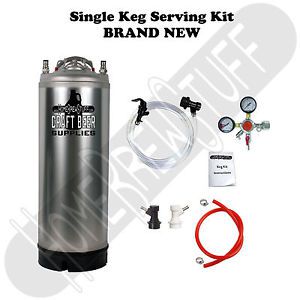 1 Keg Serving Tap Picnic Kit Ball Lock Co2 Regulator Homebrew Draft Beer Faucet