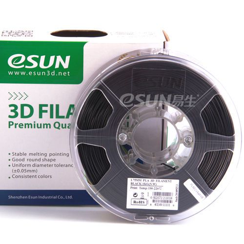 High Quality ESUN PLA 1,75mm 1kg Black 3D Printing filament