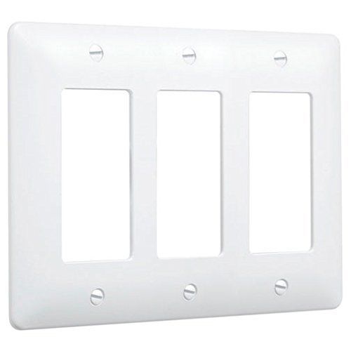 Taymac 5550W Paintable Masque Wall Plate Cover, White, 3-Gang