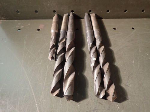 5 Pc Lot Morse Taper #2 Shank Twist Drill Bits 1/2 11/16 16mm 18mm 21mm