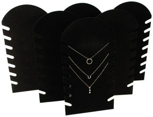 6 BLACK 14&#034; VELVET NECKLACE PENDANT JEWELRY DISPLAYS