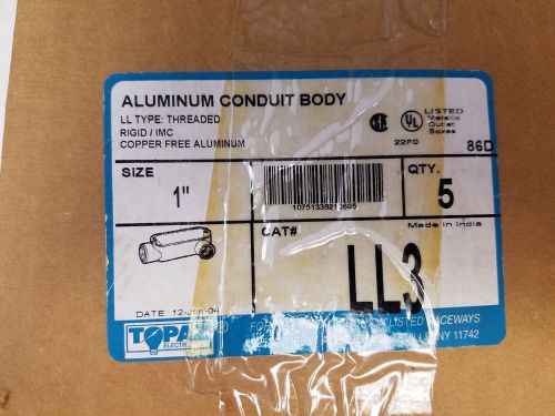 Topaz LL3 - 1&#034; Conduit Bodies - Rigid LL Type - Aluminum (5 per box)