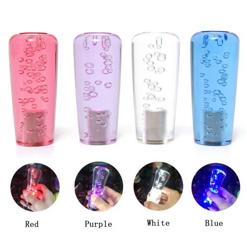 LED Acrylic Crystal Bubbles Universal Manual Car Gear Stick Lever Knob Shifter