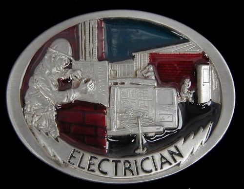 ELECTRICIAN BELT BUCKLE VINTAGE 1988 US MADE NICE!