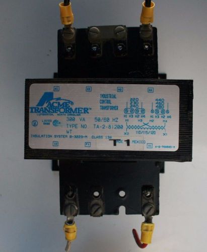 ACME TRANSFORMER TYPE NO. TA-2-81200 300VA 50/60HZ INSULATION SYSTEM-B-3223-M