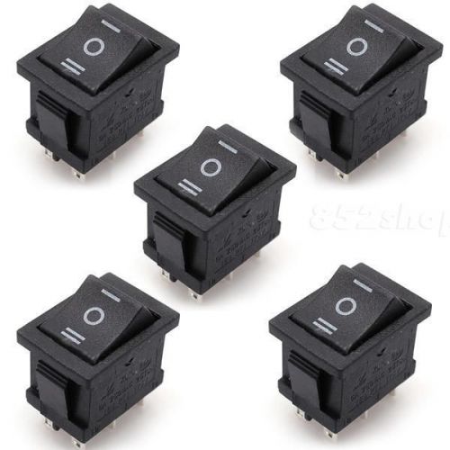 5X 6Pin DPDT ON-OFF-ON Position Snap Boat Rocker Switch 6A/250V 10A/125V AC SHPS