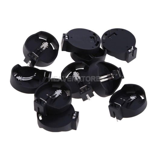 10 Pcs New CR2025 CR2032 Battery Button Coin Cell Holder Socket Case Black E#