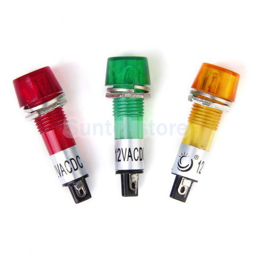 3pcs signal indicator light pilot dash lamp for car truck boat 12v ac/dc new for sale