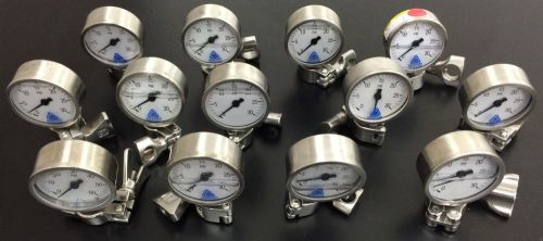 Anderson Sanitary Pressure Gauge 0-30 PSI + Free 3/4 inch Tri-Clamp FREE SHIP C3