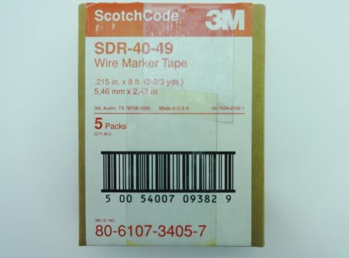 3M ScotchCode SDR-40-49 Wire Marker Tape 50 Rolls 40-49 .215 in. x 8 ft.