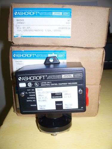 BRAND NEW ASHCROFT PRESSURE SWITCH B424S RANGE: 100 PSI PROOF: 1000 PSI