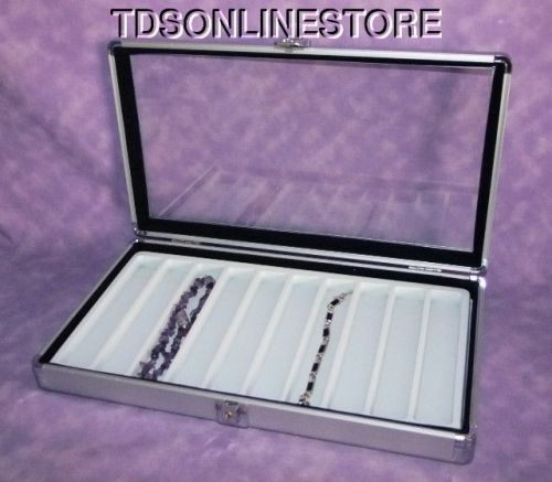 10 Slot Bracelet/Necklace Aluminum Case White Interior