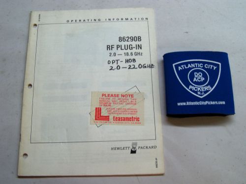 HEWLETT PACKARD 86290B RF PLUG-IN 2.0-18.6 GHZ OPERATING INFORMATION MANUAL