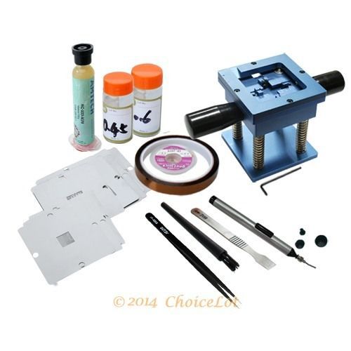 BGA Kit Reballing Station + 11pcs XBOX360 PS3 Wii Stencils 90mm + Solder Tools