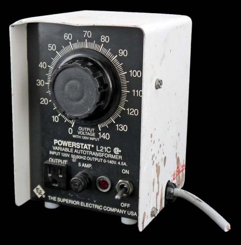 Powerstat L21C 0-140VAC 4.5A 0.63KVA Table-Top Variable Variac Auto-Transformer