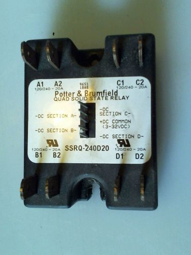 POTTER BRUMFIELD SSRQ-240D20 SOLID STATE QUAD 120/240V-AC 3-32V-DC RELAY