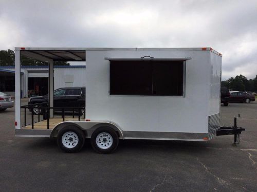 NEW 7X18 BBQ Porch Enclosed Food Vending Concession Trailer