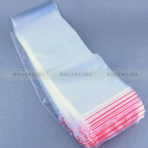 100x 11x30cm Jewelry Ziplock Zip Lock Reclosable Plastic Poly Clear Bags IND