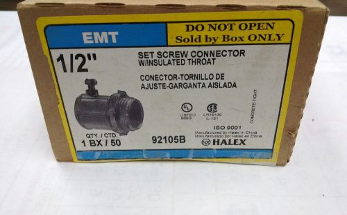 EMT 1/2&#034; Set Screw Connector W/Insulated Throat (Full Box of 50 pieces)