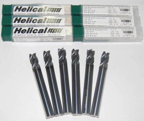 6 Pc. Helical 5/16&#034;x 1/2&#034; Vari. Pitch High Perf. Carbide End Mills w/C.R-SST,TI