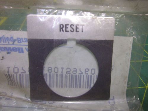 Allen Bradley 800T-X38 Legend Plate Reset #59931