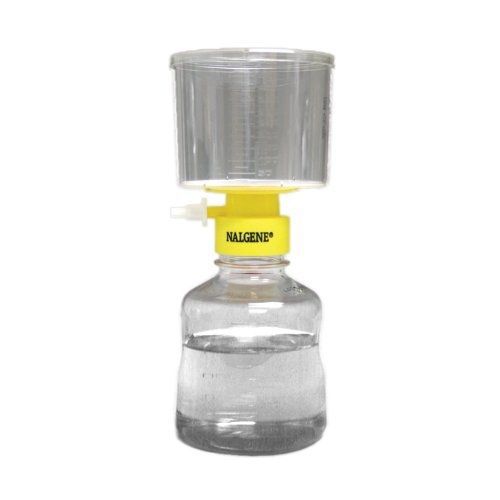 Nalgene MF75 Series Polystyrene Serum Filter Unit, Sterile, Yellow Collar, 0.2