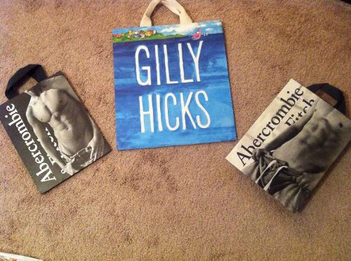 Set of 3 Sturdy Shopping Bags From Abercrombie &amp; Fitch, Gilly Hicks