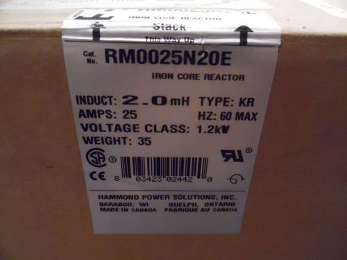 Hammond Dry Reactor RM0025N20E 25A  3 ph NEMA 2 RM0025N20 1.2kV NIB w/ Enclosure